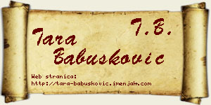 Tara Babušković vizit kartica